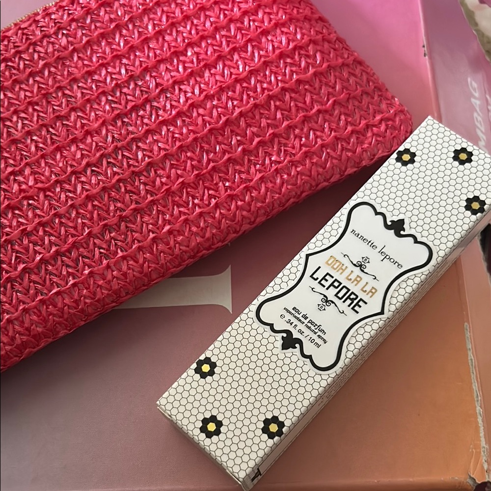 Nanette Lepore Pink Woven Clutch
